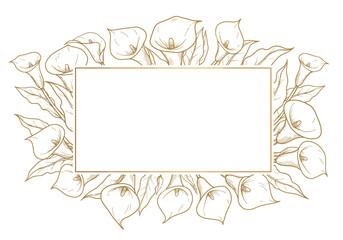 Elegant Calla Lily Floral Frame Border.