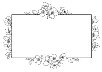 Elegant Floral Frame for Wedding Invitations.