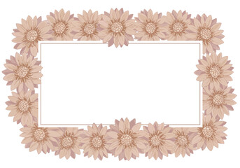 Floral Frame with Pastel Sunflowers.