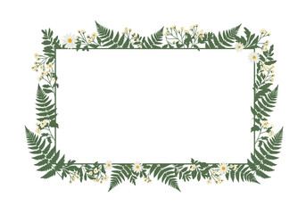 Floral Frame with Greenery Border.