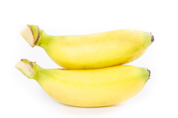 Fresh Ripe Yellow Bananas Isolated on White Background - Healthy Tropical Fruit