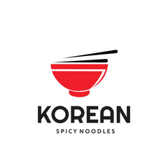 Noodle and Korean logo template 
