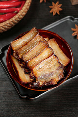 Sichuan Style Braised Pork Belly Chinese Cuisine Farmhouse Cooking Traditional Asian Food Photography