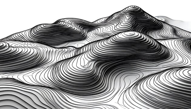 Abstract Topographic Mountain Range Contour Lines.
