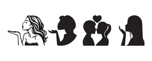 Beautiful Woman Silhouette Vector Illustration eps