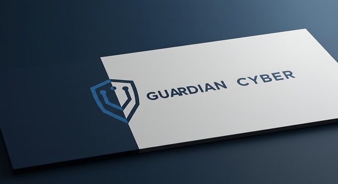Business card design with shield logo for cybersecurity company