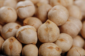 Dried Chickpeas Close-Up - Healthy Legume Ingredients for Cooking