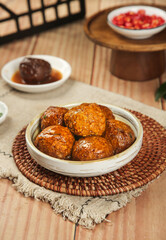 Braised Lion's Head Meatballs Chinese Cuisine Special Banquet Dish Traditional Food Photography