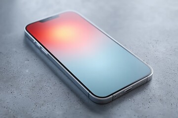 Close Up Of Modern Smartphone With Blank Black Screen On Textured Surface