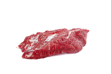Fresh Raw Beef Brisket Cut Isolated on White Background for Cooking and Butcher Shop Use