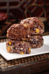 Traditional Shandong Eight Grain Sticky Rice Buns with Bean Oatmeal Filling Chinese Specialty Snacks