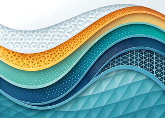 Abstract layers of material showing texture and color waves