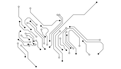 Circuit board black technology on white background.Vector abstract technology illustration Circuit board on white background.High-tech circuit board connection system .. circuit board background