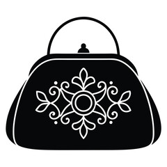 embroidered silk purse vector icon