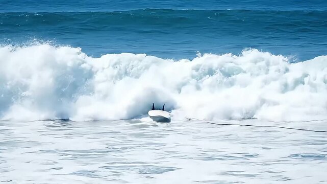 Surfing action at the beach thrilling waves capture dynamic moments in a sunny coastal environment