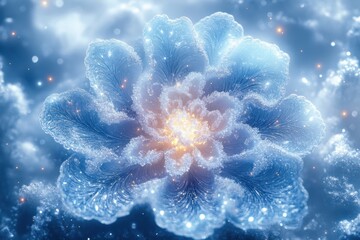 Snow flower floating in the sky.