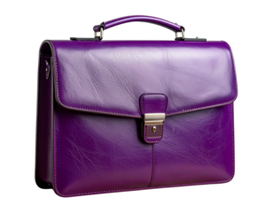 Modern Purple Leather Briefcase PNG