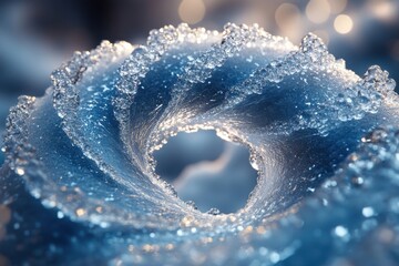 Close-up of frozen blue ice.