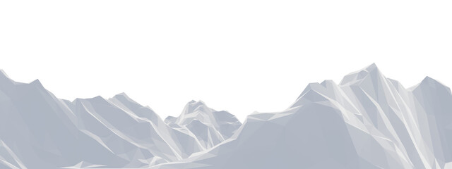 Low poly snow mountain Snowy hill