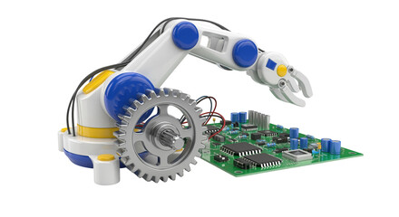 Robotic arm with gear and circuit board