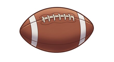 Naklejka premium American Football Illustration with White Stripes and Laces