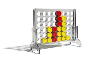 Sleek Connect Four Game in Progress, Dynamic Studio Photography