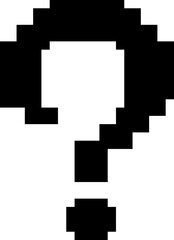 Fototapeta premium Black question mark pixel