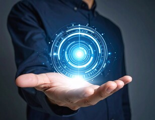 AI Technology Hologram Hand Transparent PNG