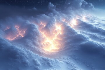Large asteroid flies over large cloud.