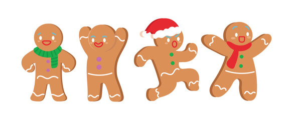 Gingerbread clipart christmas vector illustration
