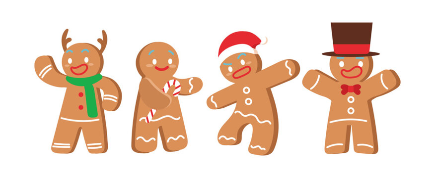 Gingerbread clipart christmas vector illustration