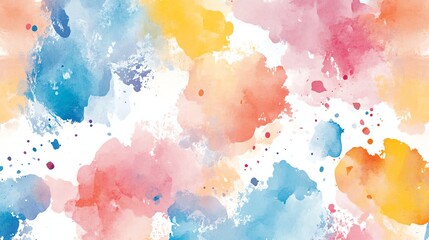 Seamless pattern abstract watercolor brush strokes on white background