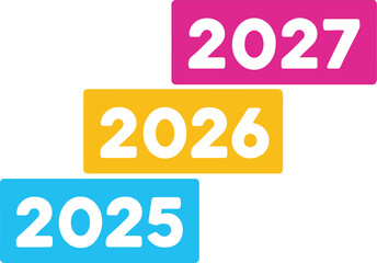  Years Stairs Icon Vector, Success and Achievement Progress Vector Design on white background