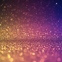 Purple and gold glitter background with bokeh effect