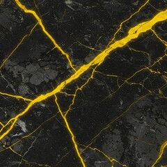 Black stone with golden crackle pattern