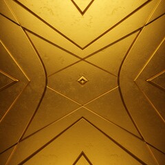 Golden geometric pattern with central detail