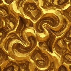 Seamless pattern of swirling gold texture
