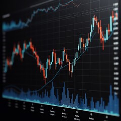 Stock market chart with candlestick pattern