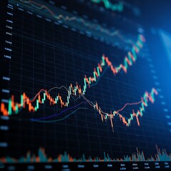 Stock market chart with financial data visualization