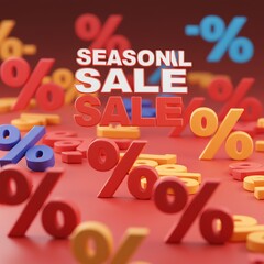Seasonal sale announcement with discount percentages