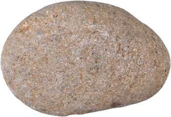 Smooth Beige River Stone with Natural Texture Cutout on Transparent