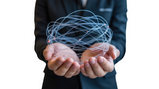  Holding Global Network Connection in Hands Represents Technology and Communication - Powered by Adobe