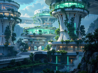 fountain in the park at night