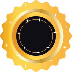 Sparkling Golden Vector Rosette Seal or Badge