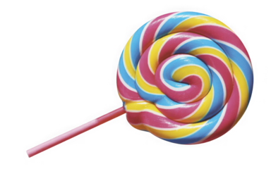 Swirl lollipop isolated on transparent background