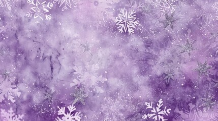 Purple winter snowflake background