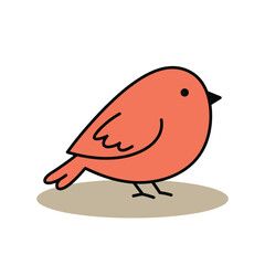 Cute cartoon bird illustration simple design.
