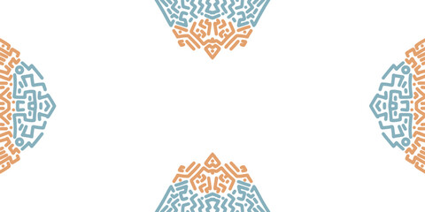 Bold Orange and Blue Tribal Corner Frame