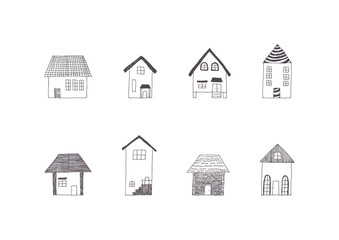 建物の手描きイラストセット2