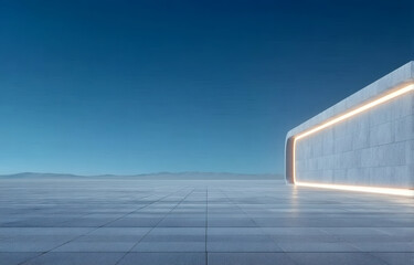 Fototapeta premium Modern Minimalist Concrete Architecture Exterior